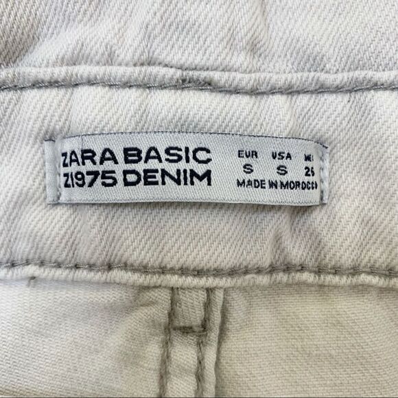 Zara Basic Bleach Distressed Cargo Style Jeans Overalls - Picture 13 of 15